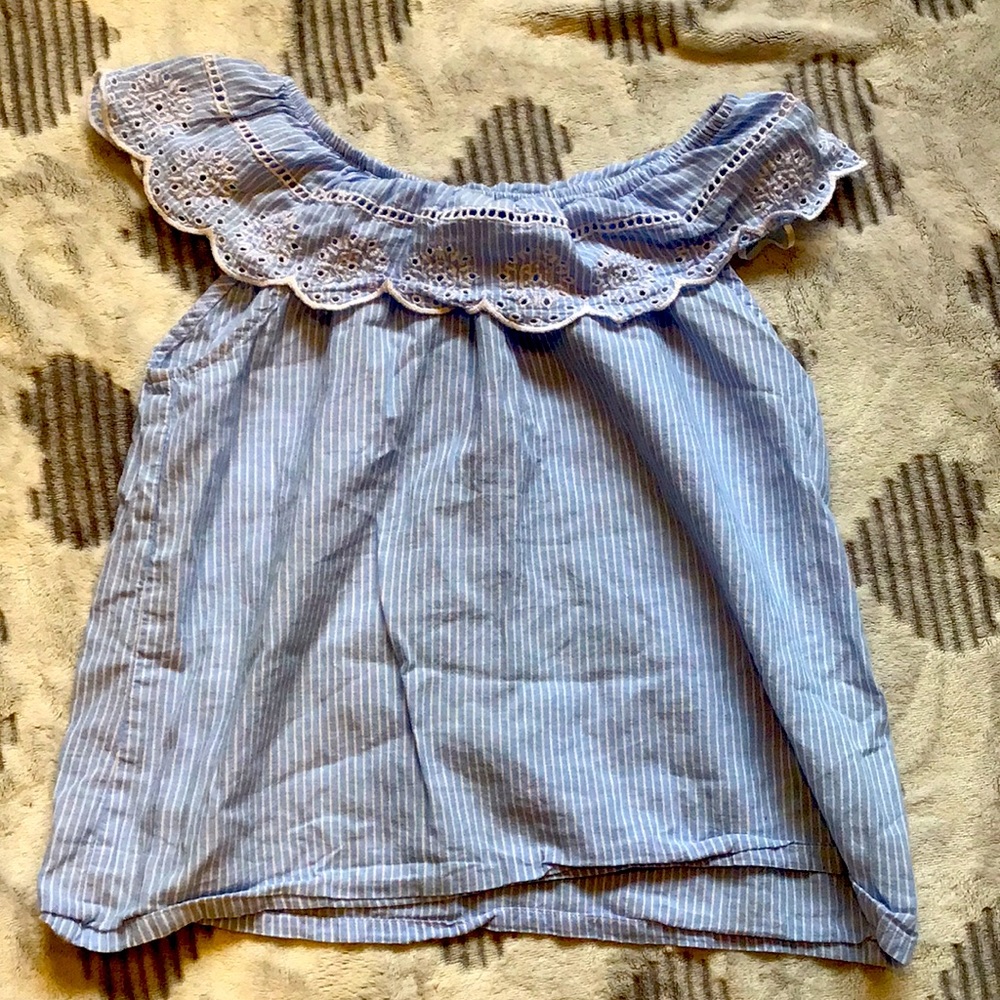 Light blue striped tank top